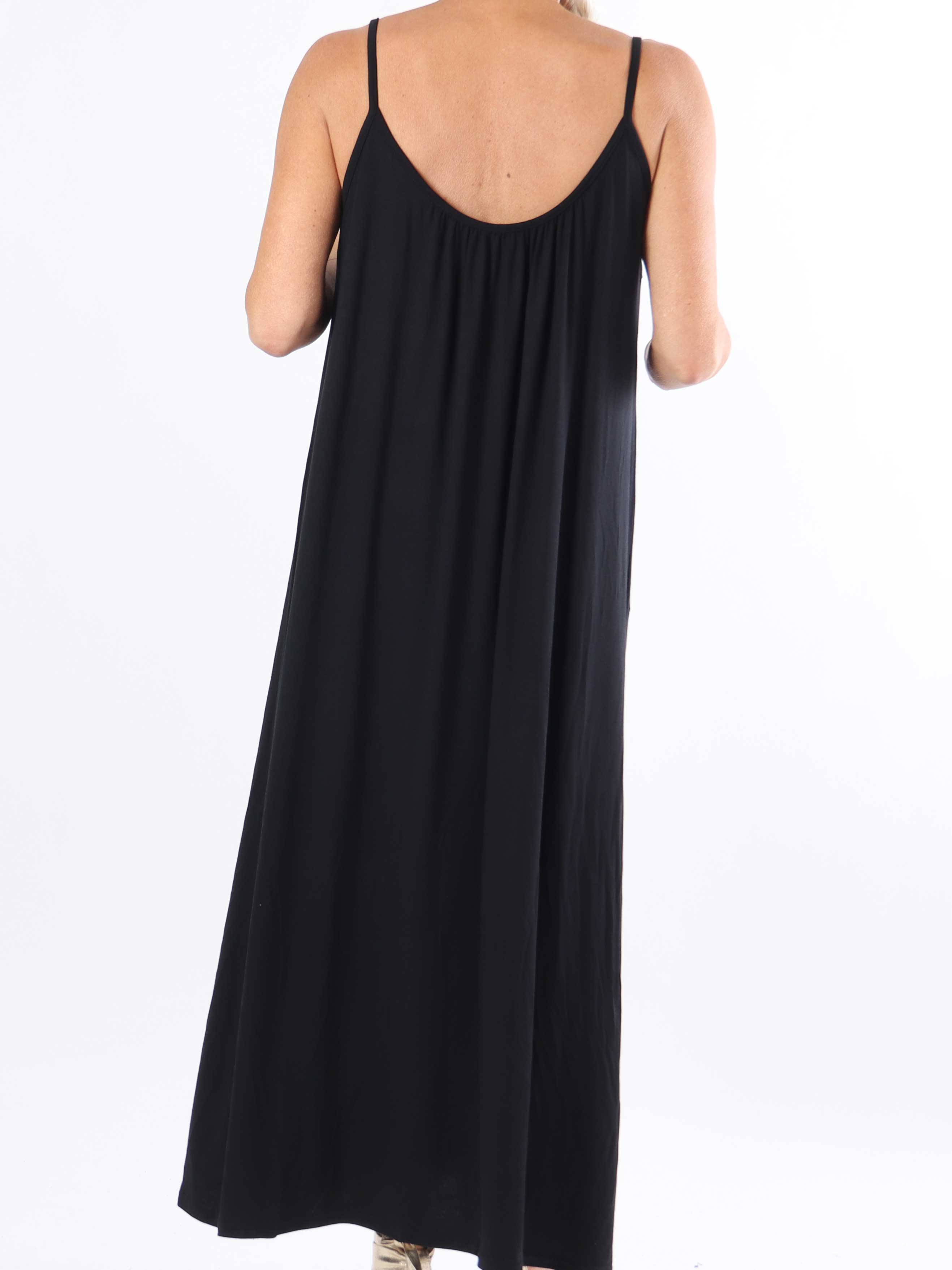 Olivia - Lång plus size-klänning med band i viskos